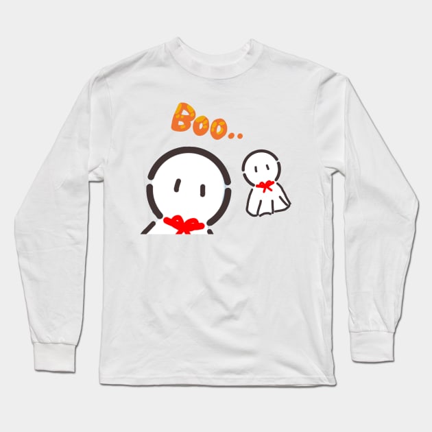 Little Ghost Boo Long Sleeve T-Shirt by JojoCraft